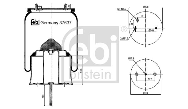 FEBI BILSTEIN Кожух пневматической рессоры 37637